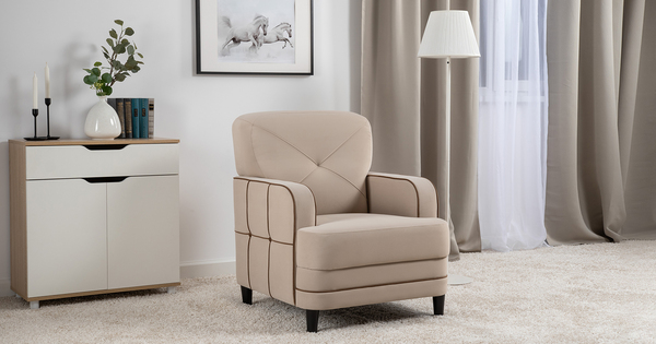 Кресло для отдыха Черри ТК 284 велюр Irida 02 светло-бежевый, Эвита шоколад бежево-коричневый