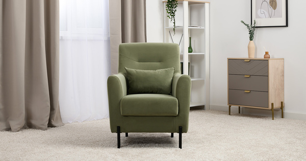 Кресло для отдыха Барселона ТК 672 велюр Diagonal 694 оливковый