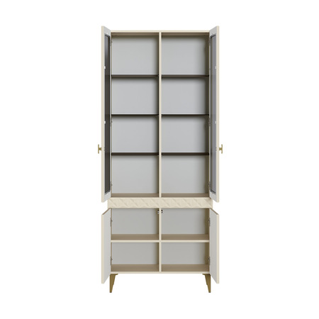 Шкаф-витрина Марион 16.397.02 слоновая кость С341 PE, слоновая кость 6898 ПВХ