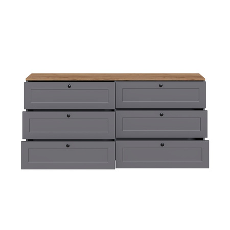 Комод Остин 16.240 серый графит, дуб золотой CRAFT, серый графит ПВХ