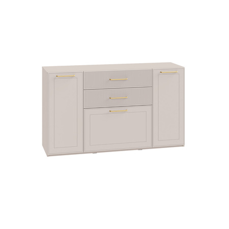 Гостиная Ричфорд композиция 2 с карнизами, кашемир 5981 BS, моно керамика D166-2 ПВХ, белый PE шагрень (собирается на любую сторону)