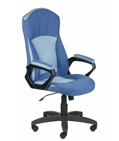 Кресло на колесах Сатурн ультра Хоум ткань рогожка синий 67/65, крестовина пластик, подлокотники с мягкими накладками, механизм качания