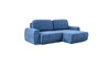 Диван-кровать угловой Тэдди 1504 композиция 2, букле Pique 009 синий, модульная система, сборка на любую сторону